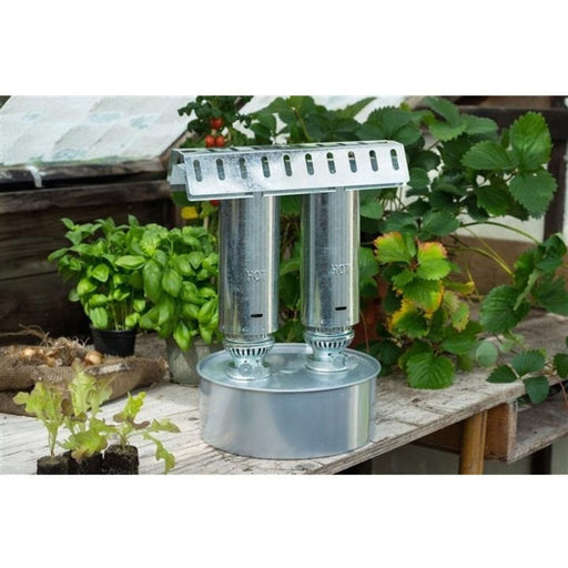 FOUDEBASSIN.COM Appareil de chauffage à la paraffine antigel pour serre <5m² de jardin, 2 brûleurs, puissance thermique 1200W, capacité 4,5 L - H41 x  Ø30 cm 8711338204269 6020426