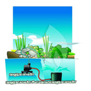 FOUDEBASSIN.COM BioPure® 2000 Basic-Set - filtre à immersion biomécanique avec couvercle de filtre perforé - corps du filtre 16l, pompe Elimax® 1000, mousse filtrante bleue 20ppi, matériaux filtrants (mixte) +/- 2kg et biosurfaces +/- 21 pcs, filets 2x, raccordement : tu 8711465550147 1355014