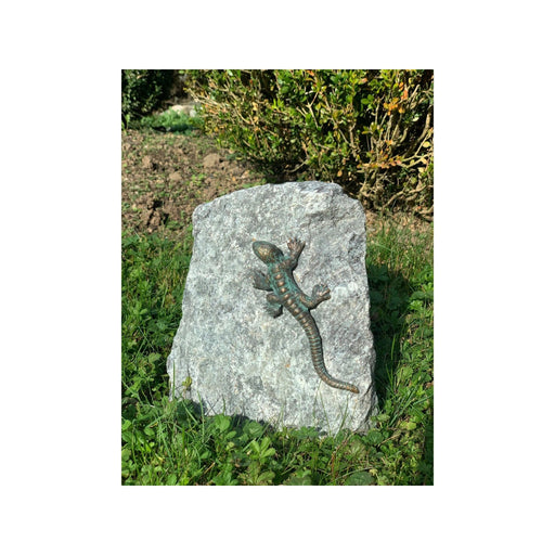 FOUDEBASSIN.COM Bronze-Skulptur Eidechse auf Granit 5489632890 994354
