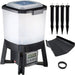 FOUDEBASSIN.COM Distributeur automatique de nourriture pour poissons - énergie solaire (batterie 2200 mAh), réservoir 6 l, taille aliments 3-10 mm, intervalle d'alimentation : 1 à 6 ration(s)/jour avec réglage jusqu'à 20 sec., distribution nourriture horizontale à 120? a 8711465561006 1356100