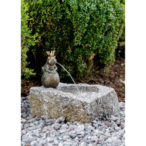 FOUDEBASSIN.COM Froschkönig Leopold mit Granitbecken Wasserspeier Gartenbrunnen Komplettset 5478923900 994341