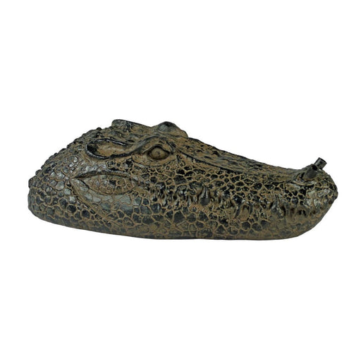 FOUDEBASSIN.COM Gargouille flottante "Tête de crocodile" - coloris anthracite/bronze, polyrésine, Ø9-13 mm - H10 x 34 x 16 cm 8711465860963 1386096