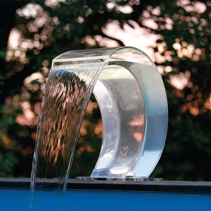 FOUDEBASSIN.COM MAMBA® Acrylic LED - cascade Piscine - Acryl 4mm, incl. accessoires de raccordement 1 ½" - LED ring 1x21 blanc froid, transfo AC 12V/DE-06-12W, Lumen 185, EEK A+, 2,5 Watt - H54 x 47,5 x 30 cm 8711465046374 7504637