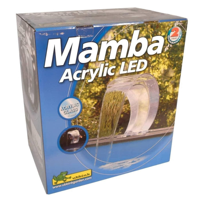FOUDEBASSIN.COM MAMBA® Acrylic LED - cascade Piscine - Acryl 4mm, incl. accessoires de raccordement 1 ½" - LED ring 1x21 blanc froid, transfo AC 12V/DE-06-12W, Lumen 185, EEK A+, 2,5 Watt - H54 x 47,5 x 30 cm 8711465046374 7504637