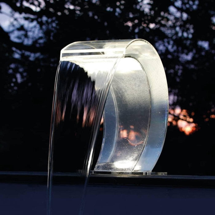 FOUDEBASSIN.COM MAMBA® Acrylic LED - cascade Piscine - Acryl 4mm, incl. accessoires de raccordement 1 ½" - LED ring 1x21 blanc froid, transfo AC 12V/DE-06-12W, Lumen 185, EEK A+, 2,5 Watt - H54 x 47,5 x 30 cm 8711465046374 7504637