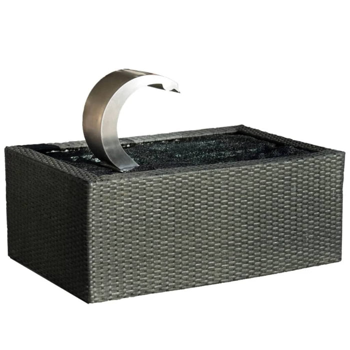 FOUDEBASSIN.COM MAMBA® S LED - cascade Etang & Piscine - inox 316L, incl. accessoires de raccordement 1" - LED strip 14 cm 1x9 blanc froid, transfo AC 12V/DE-06-12W, Lumen 60, EEK A+, 1 Watt - H24 x 27,5 x 13,5 cm 8711465046329 7504459