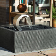 FOUDEBASSIN.COM MAMBA® S LED - cascade Etang & Piscine - inox 316L, incl. accessoires de raccordement 1" - LED strip 14 cm 1x9 blanc froid, transfo AC 12V/DE-06-12W, Lumen 60, EEK A+, 1 Watt - H24 x 27,5 x 13,5 cm 8711465046329 7504459