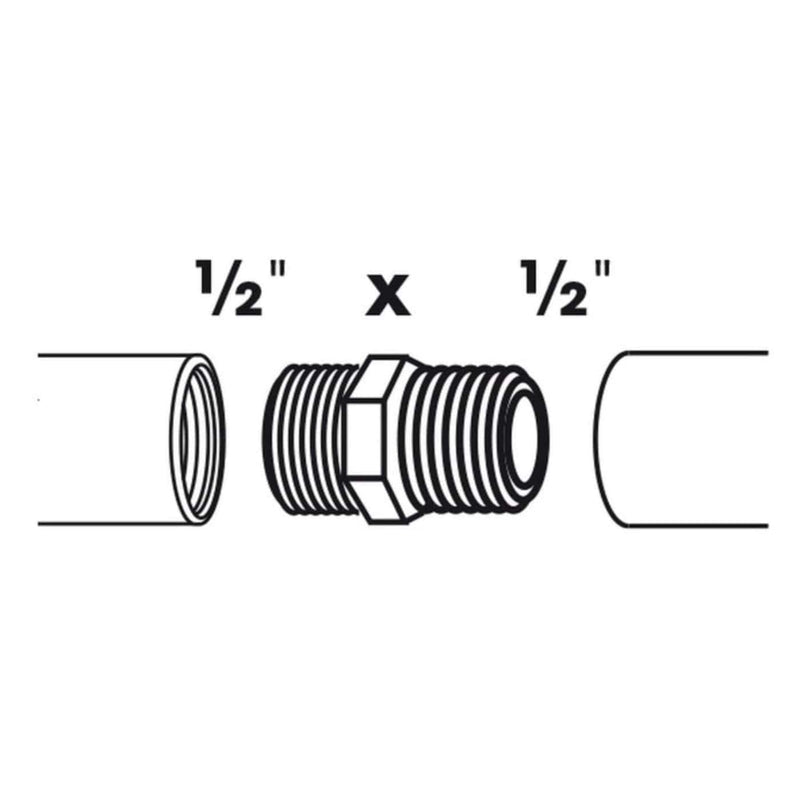 FOUDEBASSIN.COM Mamelon double 2 x filetage mâle/mâle - Ø13 (½") x Ø13 (½") mm 8711465100113 1510011