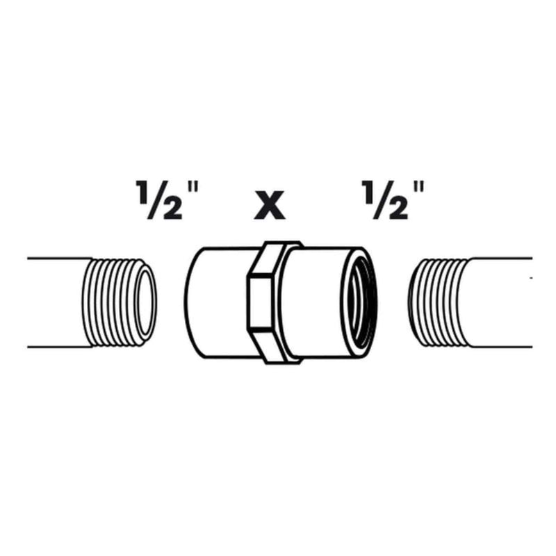 FOUDEBASSIN.COM Manchon double 2 x filetage femelle/femelle - Ø13 (½") x Ø13 (½") mm 8711465100007 1510000