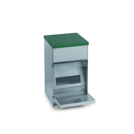 FOUDEBASSIN.COM Mangeoires & Abreuvoirs MANGEOIRE AUTOMATIQUE GALVANISEE AVEC GRILLE 10 KG 5400351246037