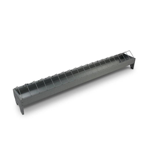 FOUDEBASSIN.COM Mangeoires & Abreuvoirs MANGEOIRE LINÉAIRE AVEC GRILLE POUR POUSSINS 100 CM LARGE GALVANISÉ