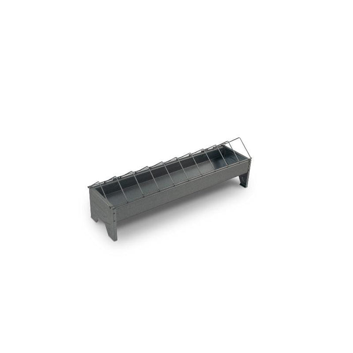 FOUDEBASSIN.COM Mangeoires & Abreuvoirs MANGEOIRE LINÉAIRE AVEC GRILLE POUR POUSSINS 50 CM LARGE GALVANISÉ