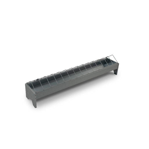 FOUDEBASSIN.COM Mangeoires & Abreuvoirs MANGEOIRE LINÉAIRE AVEC GRILLE POUR POUSSINS 75 CM LARGE GALVANISÉ