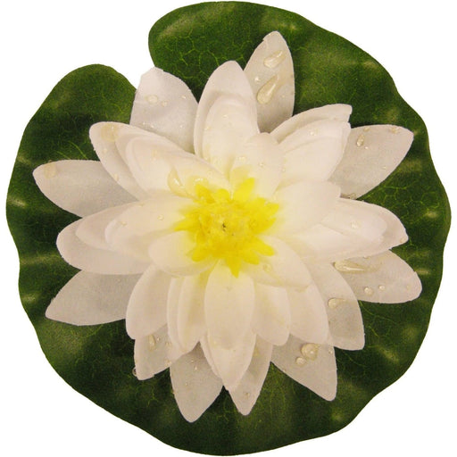 FOUDEBASSIN.COM Nénuphar de décoration avec gouttes de pluie - coloris blanc - Ø20 cm 8711465894388 1389438