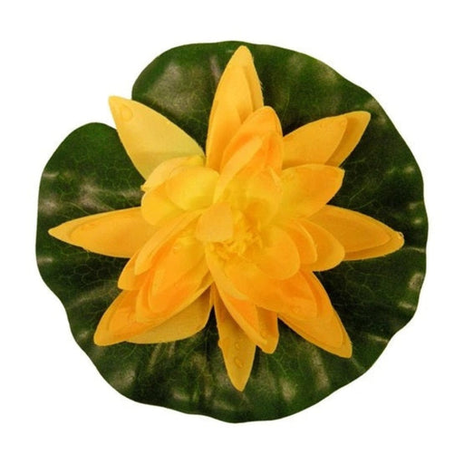 FOUDEBASSIN.COM Nénuphar de décoration avec gouttes de pluie - coloris jaune - Ø14 cm 8711465894357 1389435
