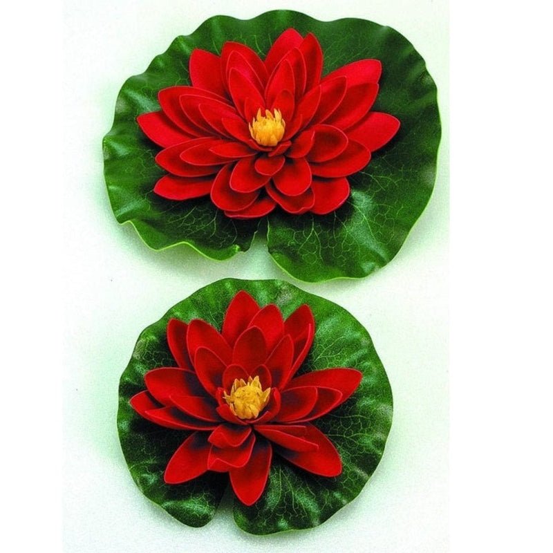 FOUDEBASSIN.COM Nénuphar de décoration avec gouttes de pluie - coloris rouge - Ø14 cm 8711465894364 1389436