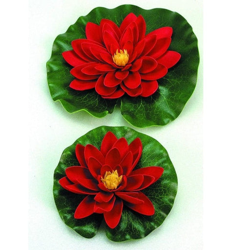 FOUDEBASSIN.COM Nénuphar de décoration avec gouttes de pluie - coloris rouge - Ø14 cm 8711465894364 1389436