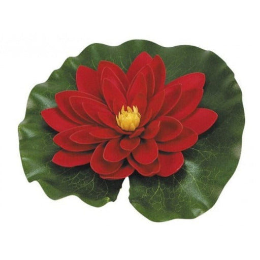 FOUDEBASSIN.COM Nénuphar de décoration avec gouttes de pluie - coloris rouge - Ø14 cm 8711465894364 1389436