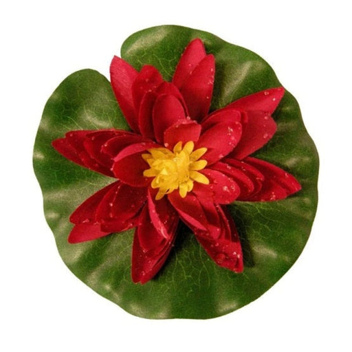 FOUDEBASSIN.COM Nénuphar de décoration avec gouttes de pluie - coloris rouge - Ø20 cm 8711465894401 1389440