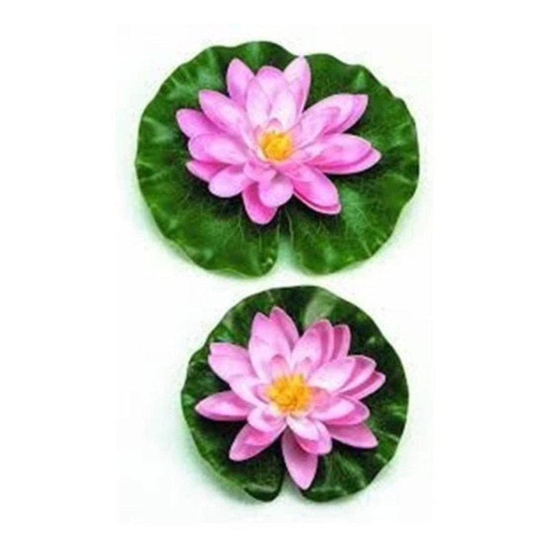 FOUDEBASSIN.COM Nénuphar de décoration avec gouttes de pluie - coloris roze - Ø20 cm 8711465894418 1389441