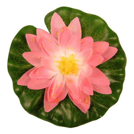 FOUDEBASSIN.COM Nénuphar de décoration avec gouttes de pluie - coloris roze - Ø20 cm 8711465894418 1389441