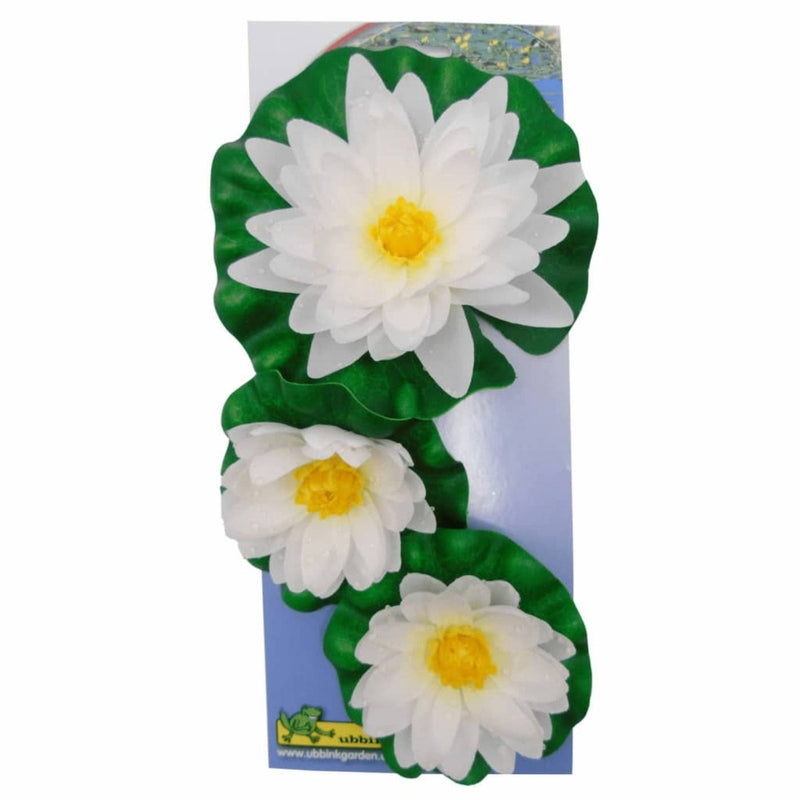 FOUDEBASSIN.COM Nénuphar de décoration (Set à 3) - coloris blanc - 2 x Ø9,5 cm + 1 x Ø14 cm 8711465894203 1389420
