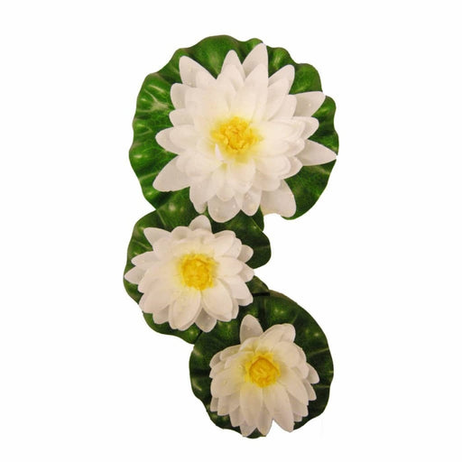 FOUDEBASSIN.COM Nénuphar de décoration (Set à 3) - coloris blanc - 2 x Ø9,5 cm + 1 x Ø14 cm 8711465894203 1389420