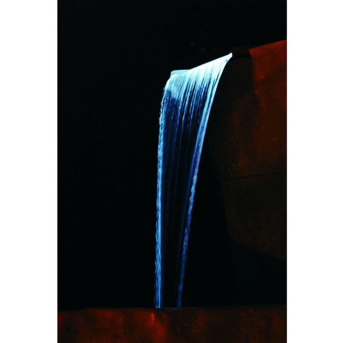 FOUDEBASSIN.COM Niagara® 30 LED - lame d'eau - Inox 304 avec raccords filetés Ø25 mm/1" - LED strip 30 cm 1x20 blanc froid, transfo AC 12V/DE-06-12W, Lumen 180, EEK A+, 2,5 Watt - H10 x 30 x 12,5 cm 8711465120920 1312092