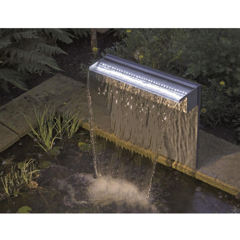FOUDEBASSIN.COM Niagara® 60 LED - lame d'eau - Inox 304 avec raccords filetés Ø25 mm/1" - LED strip 60 cm 1x35 blanc froid, transfo AC 12V/DE-06-12W, Lumen 240, EEK A+, 4 Watt - H10 x 60 x 12,5 cm 8711465120937 1312093