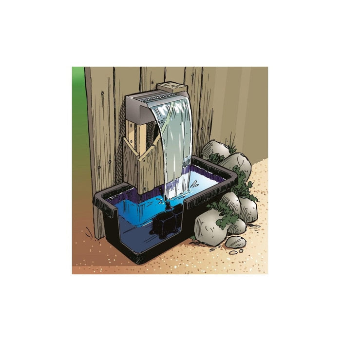 FOUDEBASSIN.COM Niagara® 90 - lame d'eau - Inox 304 avec raccords filetés Ø25 mm/1" - H10 x 90 x 12,5 cm 8711465120876 1312087
