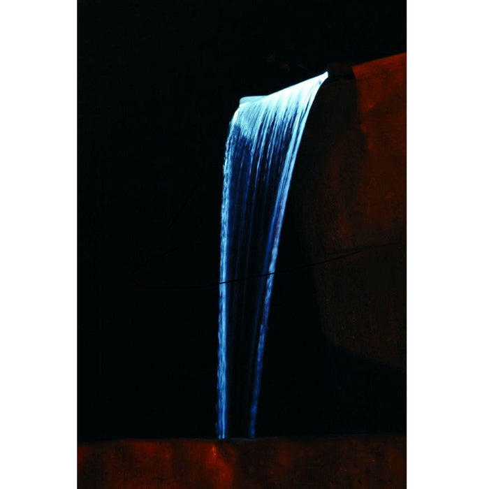 FOUDEBASSIN.COM Niagara® 90 LED - lame d'eau - Inox 304 avec raccords filetés Ø25 mm/1" - LED strip 90 cm 1x62 blanc froid, transfo AC 12V/DE-06-12W, Lumen 420, EEK A+, 7 Watt - H10 x 90 x 12,5 cm 8711465120944 1312094