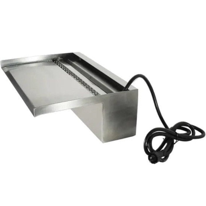 FOUDEBASSIN.COM Niagara® Wall 90 LED - lame d'eau - Inox 316L avec raccords filetés Ø25 mm/1" - LED strip 90 cm 1x62 blanc froid, transfo AC 12V/DE-06-12W, Lumen 420, EEK A+, 7 Watt - H10 x 90 x 20 cm 8711465121262 1312126