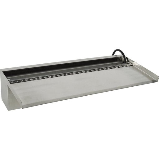 FOUDEBASSIN.COM Niagara® Wall 90 LED - lame d'eau - Inox 316L avec raccords filetés Ø25 mm/1" - LED strip 90 cm 1x62 blanc froid, transfo AC 12V/DE-06-12W, Lumen 420, EEK A+, 7 Watt - H10 x 90 x 20 cm 8711465121262 1312126