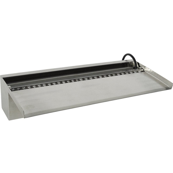 FOUDEBASSIN.COM Niagara® Wall 90 LED - lame d'eau - Inox 316L avec raccords filetés Ø25 mm/1" - LED strip 90 cm 1x62 blanc froid, transfo AC 12V/DE-06-12W, Lumen 420, EEK A+, 7 Watt - H10 x 90 x 20 cm 8711465121262 1312126