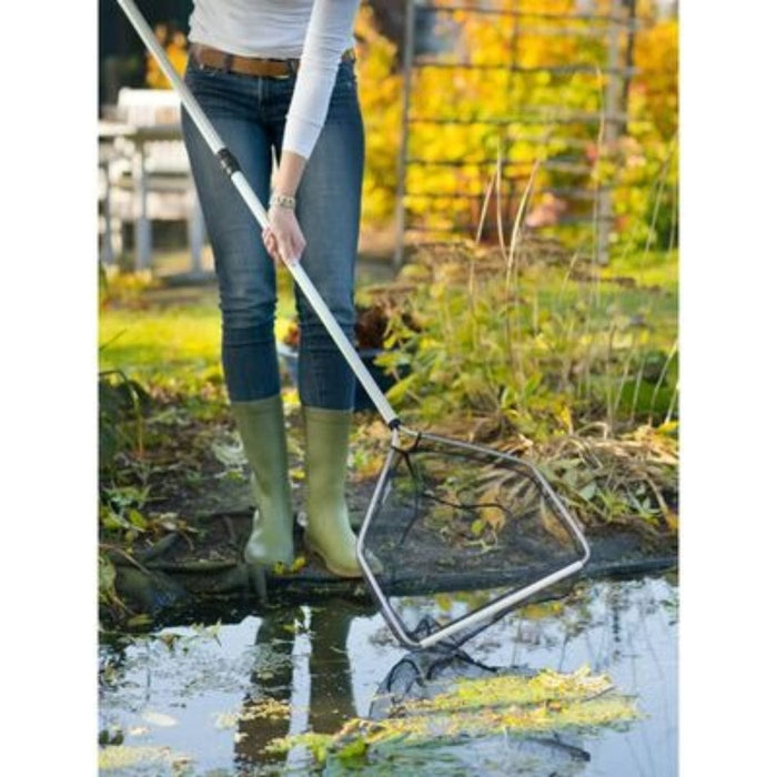 FOUDEBASSIN.COM PowerNets "Pond" - épuisette taille large de forme triangulaire 37x35cm, grande maille 3mm noir, manche téléscopique 80-140 cm 8711465721530 1372153