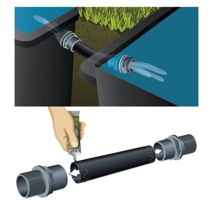 FOUDEBASSIN.COM Quadra Connect Set - connection pour C1 & C2 - connecteurs 2 x Ø50 mm, flexible de raccordement L40 cm 8711465110037 1311003