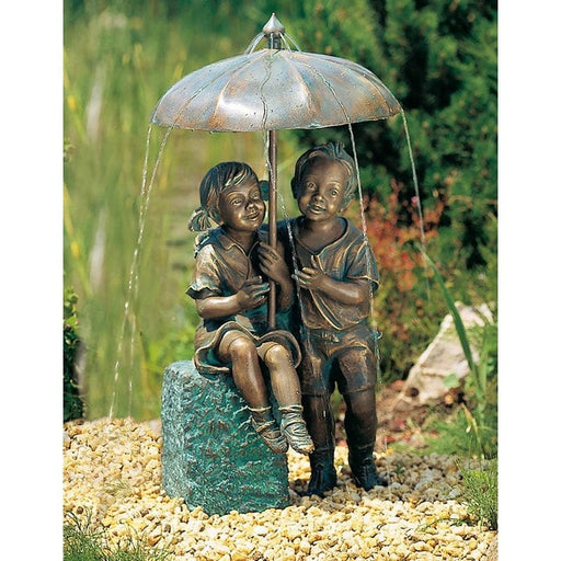 FOUDEBASSIN.COM Regenschirmkapriolen (Junge links, mit Bronze-Sockel) wsp., 86 cm hoch 150165800 88476