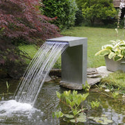 FOUDEBASSIN.COM STRAIGHT LED - cascade Etang & Piscine - inox 316L, incl. accessoires de raccordement 1 ½" - LED strip 30 cm 1x20 bleu, transfo AC 12V/DE-06-12W, Lumen 180, EEK A+, 2,5 Watt - H54 x 30 x 42 cm 8711465046367 7504636