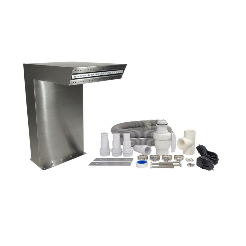 FOUDEBASSIN.COM STRAIGHT LED - cascade Etang & Piscine - inox 316L, incl. accessoires de raccordement 1 ½" - LED strip 30 cm 1x20 bleu, transfo AC 12V/DE-06-12W, Lumen 180, EEK A+, 2,5 Watt - H54 x 30 x 42 cm 8711465046367 7504636