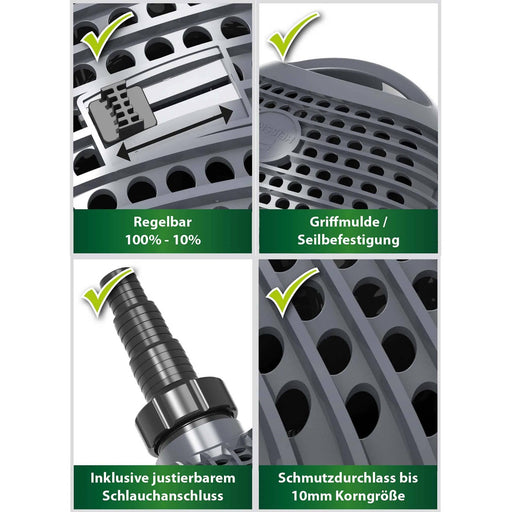 Heissner AQUA CRAFT 7000 l/h – 65W Pompe de Filtration et Cascade pour Bassin et Étang 4006873424994 HFP7000-00