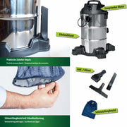 Heissner Aspirateur de Boue de Bassin NON-STOP 1400 W en Acier Inoxydable 4006873428671 F638P-00