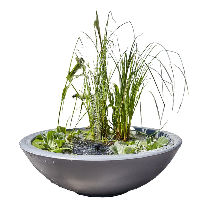 Heissner Bassin Solaire LOTUSGARDEN avec Pompe et Éclairage LED – Mini Bassin Décoratif pour Jardin, Terrasse et Balcon 4006873430346 015213-03-SL