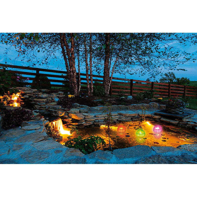 Heissner Boule lumineuse flottante solaire Ø 11,5 cm - LED multicolore pour bassin, piscine et jardin - Heissner 4006873409106 SL303-00