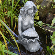 Heissner Figurine de bassin « Sirène au coquillage » 30 x 20 x 46 cm - Cracheur pour bassin - Heissner 4006873428725 003234-00