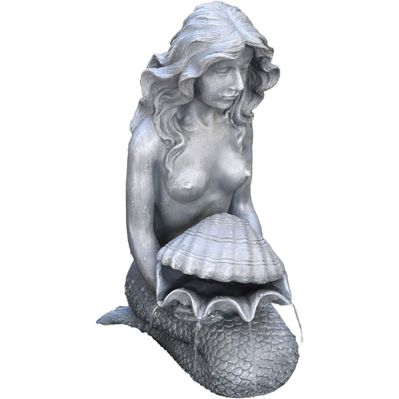 Heissner Figurine de bassin « Sirène au coquillage » 30 x 20 x 46 cm - Cracheur pour bassin - Heissner 4006873428725 003234-00