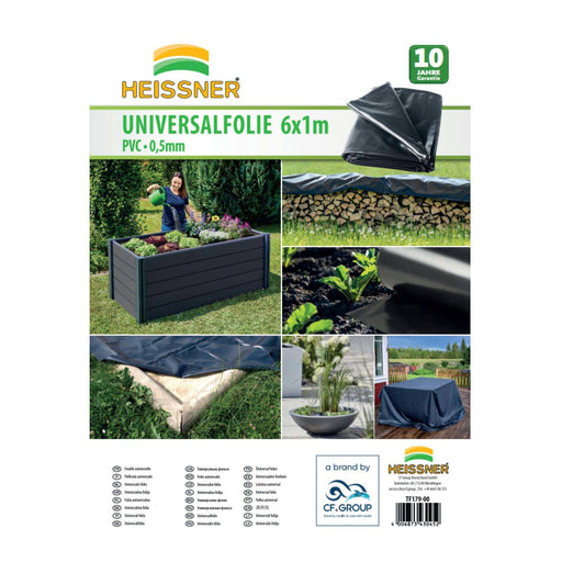 Heissner Film PVC universel 6 x 1 m - 0,5 mm - Pour potager surélevé et mini-bassin - Heissner 4006873430452 TF179-00