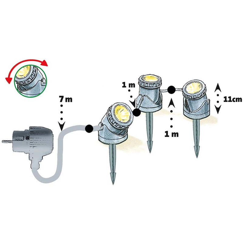 Heissner Heissner Éclairage de Bassin et Jardin – Kit 3 Spots LED Étanches pour Extérieur 4006873397953 U403-T