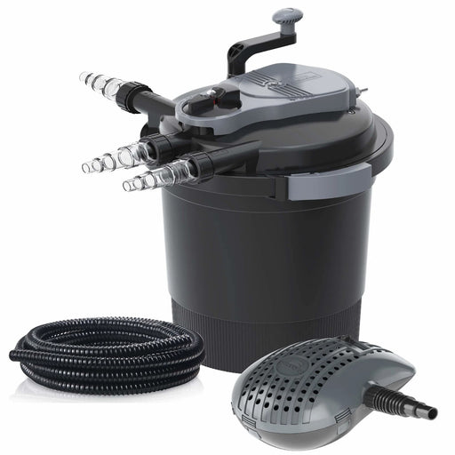 Heissner Heissner Filtre à Pression FPU10000-00 avec Pompe, UV-C 11W et Tuyau – Kit de Filtration Complet pour Bassin 4006873297352 FPU10000-00
