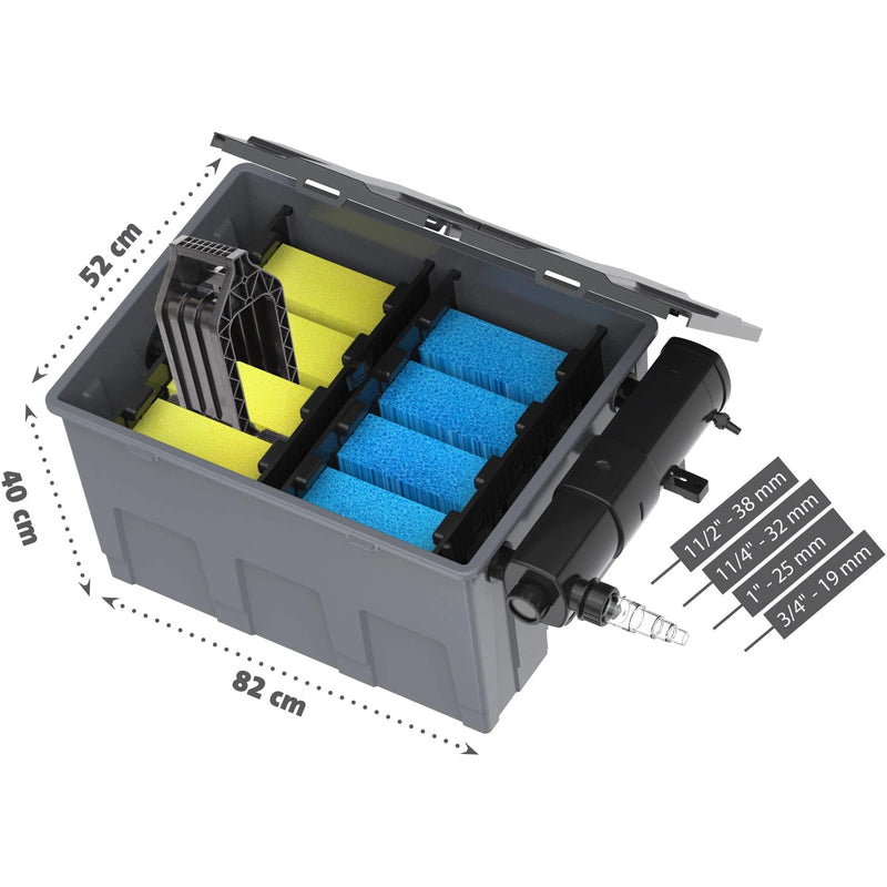 Heissner Heissner Filtre Multichambre 24 000 Litres avec Clarificateur UV-C 24W 4006873418474 FPU24000-00