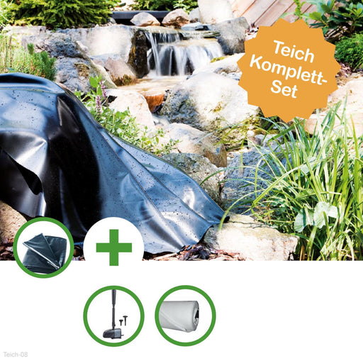 Heissner Kit bassin DONAU bâche PVC 12 m² avec feutre et kit pompe Smartline - Petit bassin - Heissner 4035393030538 Teich-08